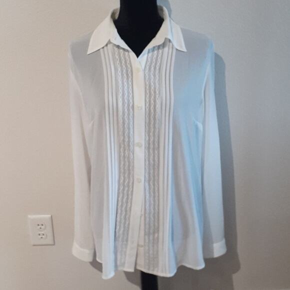 NWT CABI see-through sheer blouse, sz medium - Picture 1 of 5